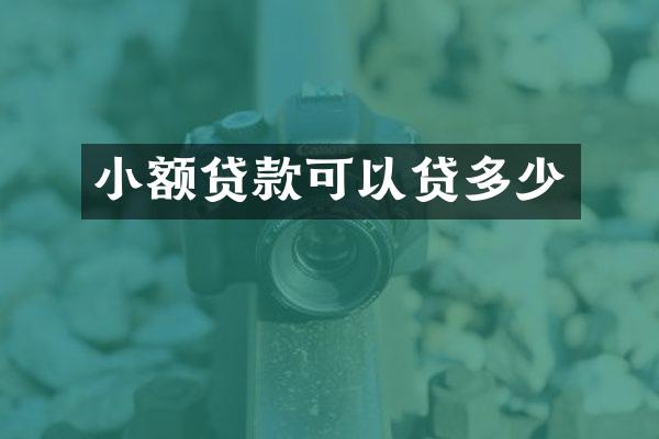 小额贷款可以贷多少
