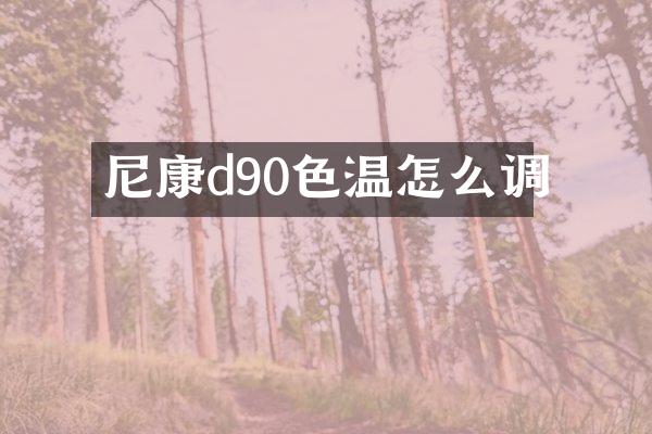 尼康d90色温怎么调