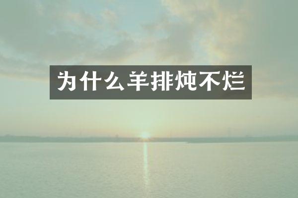 为什么羊排炖不烂