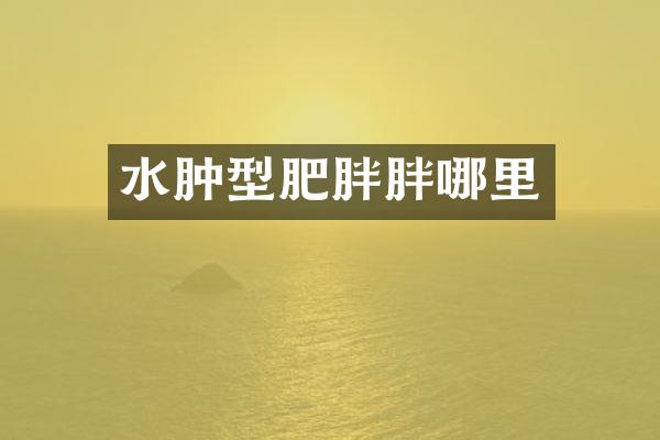 水肿型肥胖胖哪里