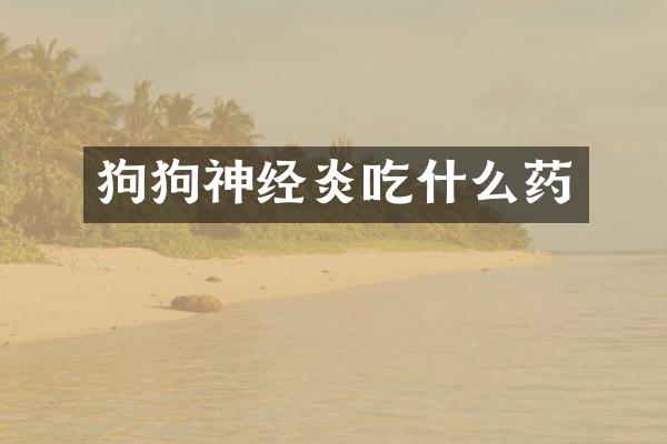 狗狗神经炎吃什么药