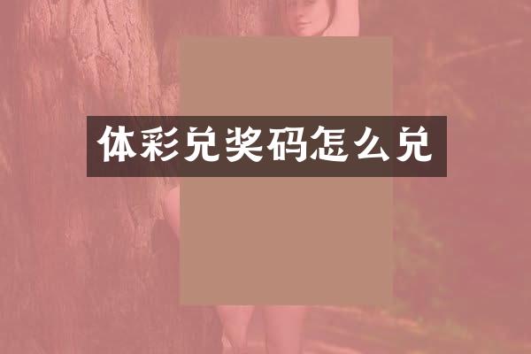 体彩兑奖码怎么兑