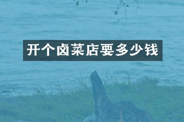 开个卤菜店要多少钱