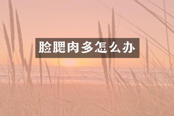 脸腮肉多怎么办