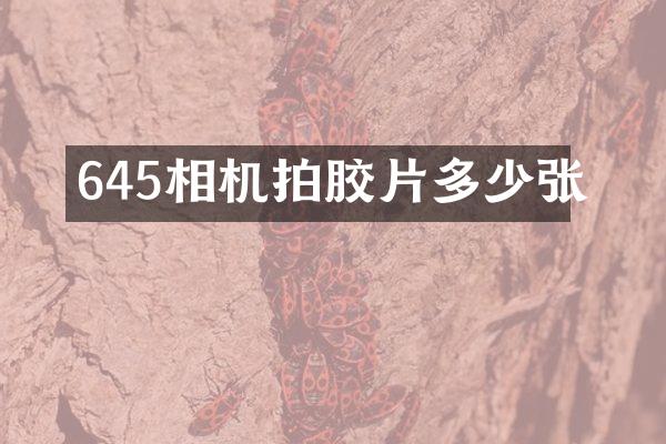 645相机拍胶片多少张