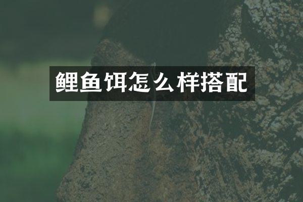 鲤鱼饵怎么样搭配