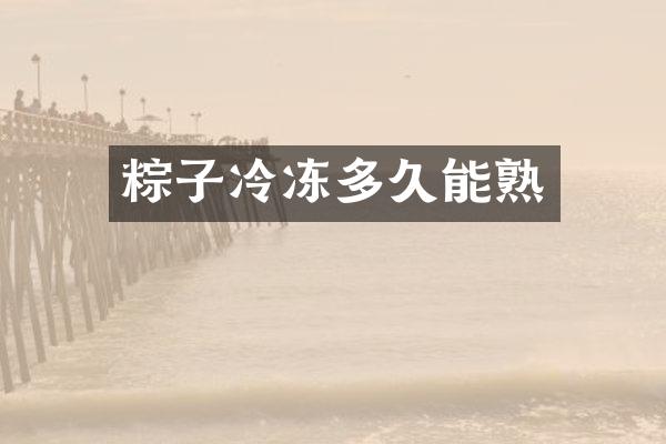 粽子冷冻多久能熟