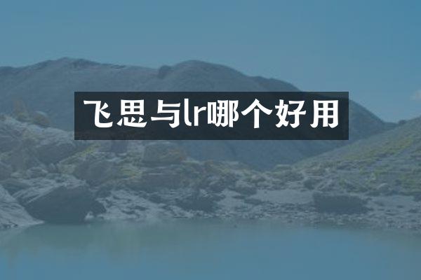 飞思与lr哪个好用