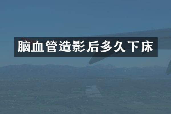 脑血管造影后多久下床