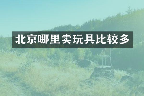 北京哪里卖玩具比较多