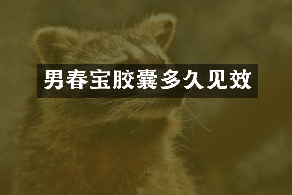 男春宝胶囊多久见效