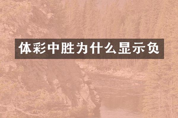 体彩中胜为什么显示负