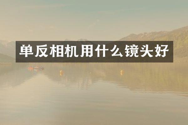 单反相机用什么镜头好