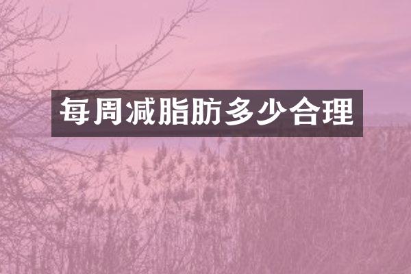 每周减脂肪多少合理