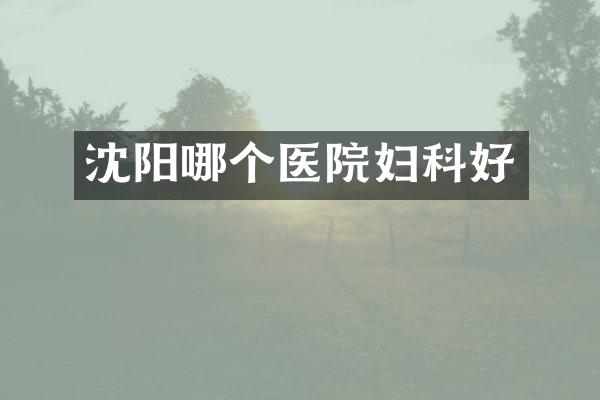沈阳哪个医院妇科好