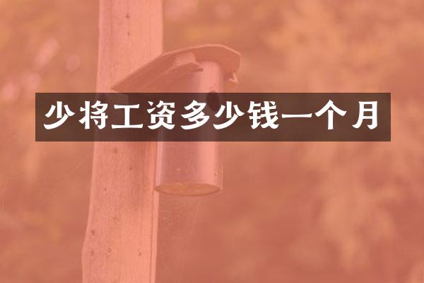 少将工资多少钱一个月