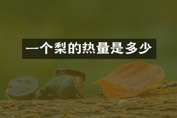 一个梨的热量是多少