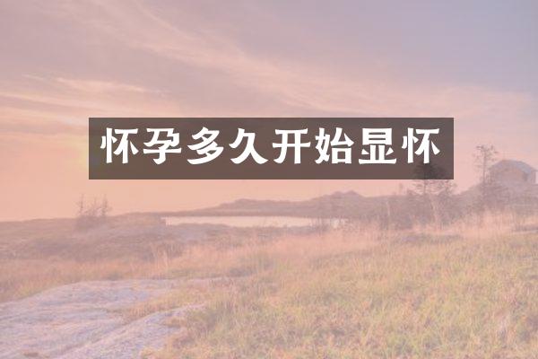 怀孕多久开始显怀