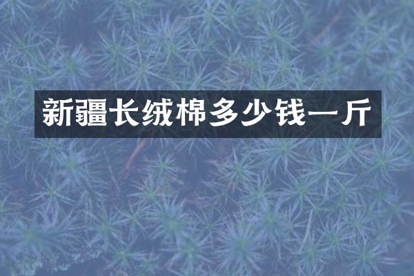 新疆长绒棉多少钱一斤