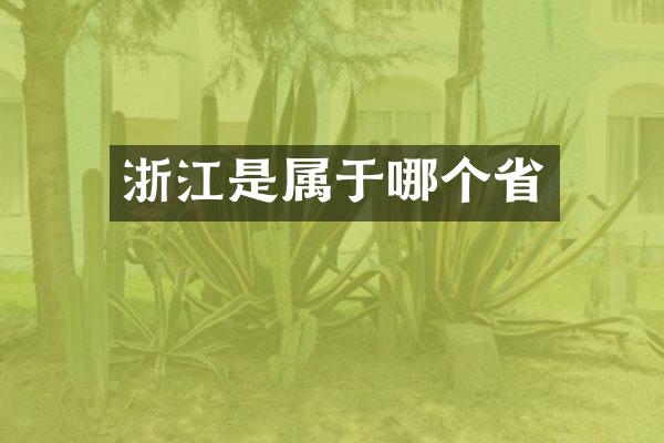 浙江是属于哪个省