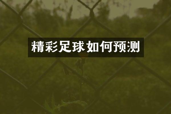 精彩足球如何预测