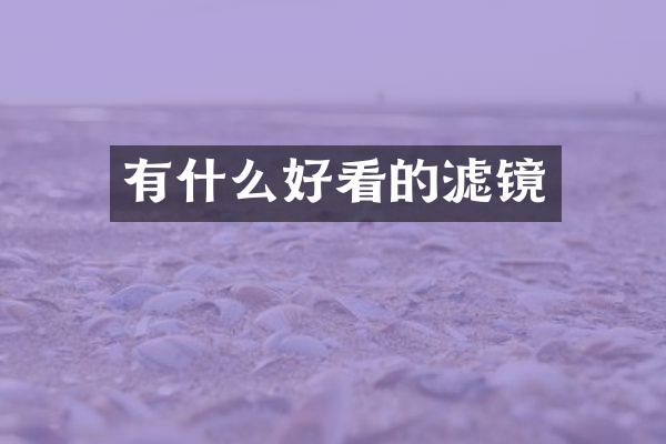 有什么好看的滤镜