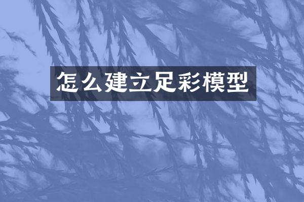 怎么建立足彩模型