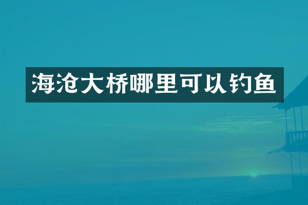 海沧大桥哪里可以钓鱼