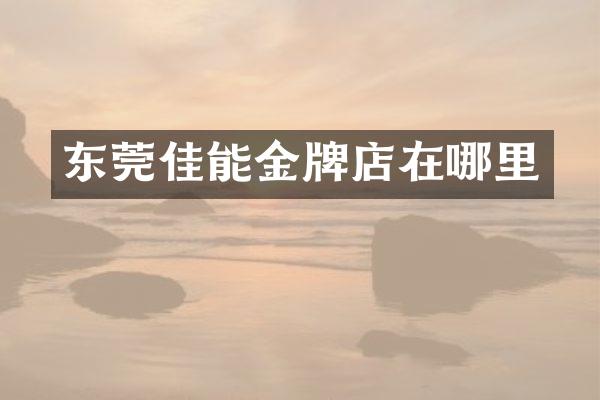 东莞佳能金牌店在哪里