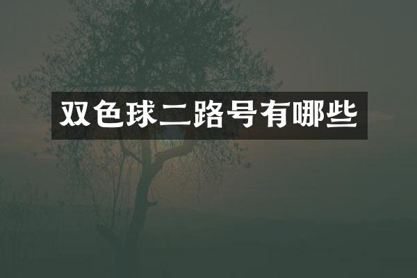 双色球二路号有哪些