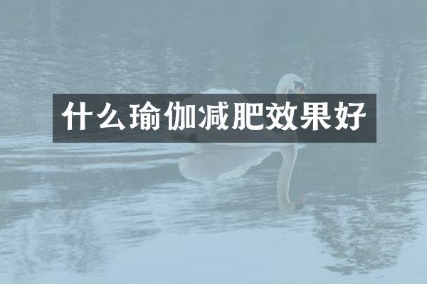 什么瑜伽减肥效果好