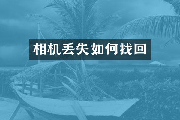 相机丢失如何找回