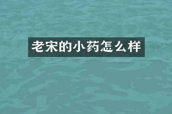 老宋的小药怎么样