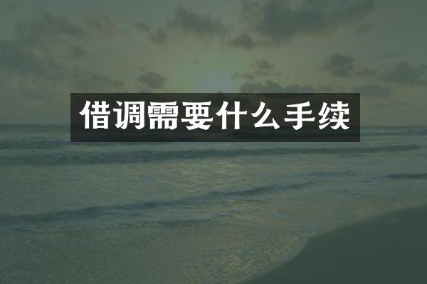 借调需要什么手续