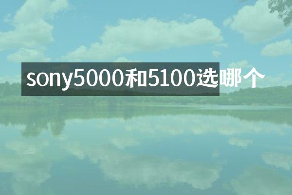 sony5000和5100选哪个