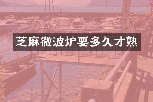 芝麻微波炉要多久才熟