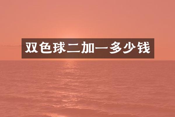 双色球二加一多少钱