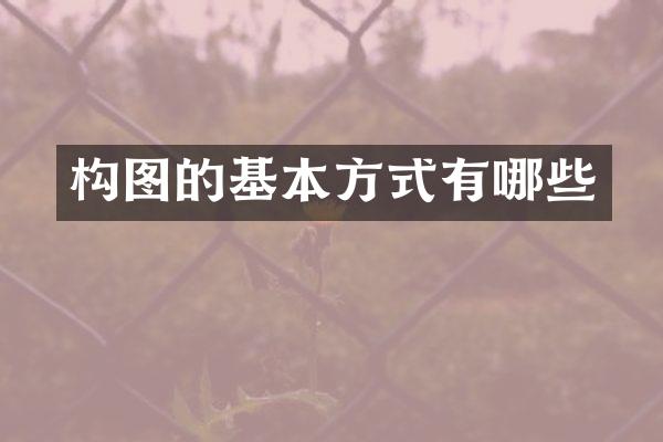 构图的基本方式有哪些