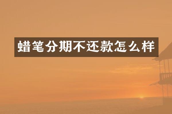 蜡笔分期不还款怎么样