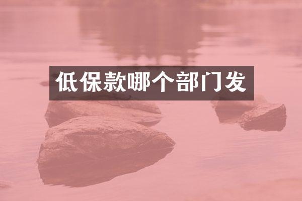 低保款哪个部门发