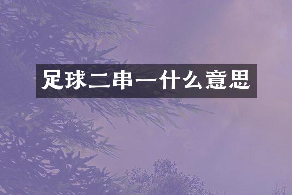 足球二串一什么意思