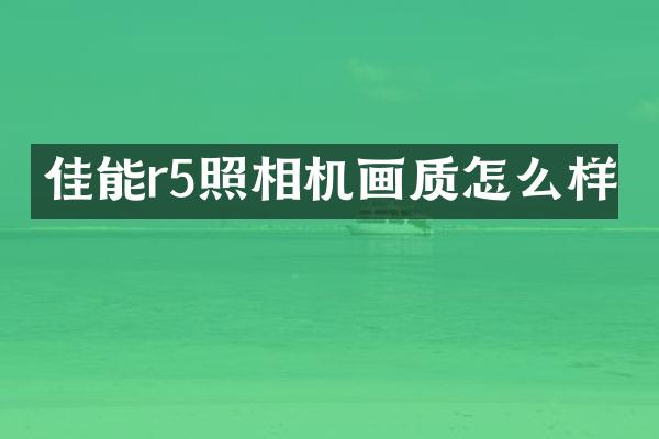 佳能r5照相机画质怎么样
