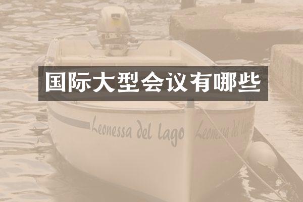 国际大型会议有哪些