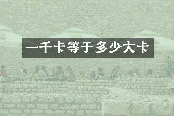 一千卡等于多少大卡