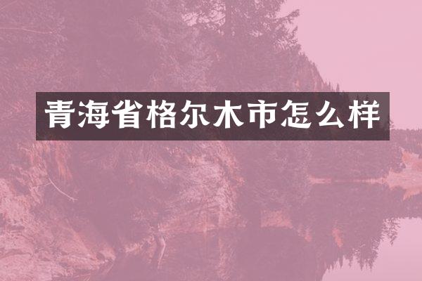 青海省格尔木市怎么样