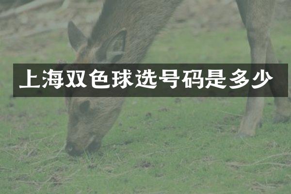 上海双色球选号码是多少