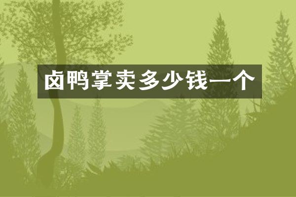 卤鸭掌卖多少钱一个