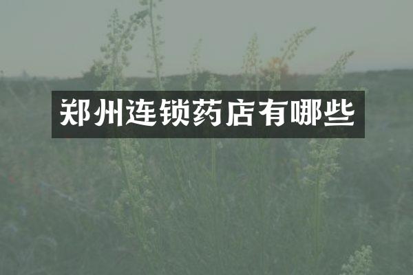 郑州连锁药店有哪些