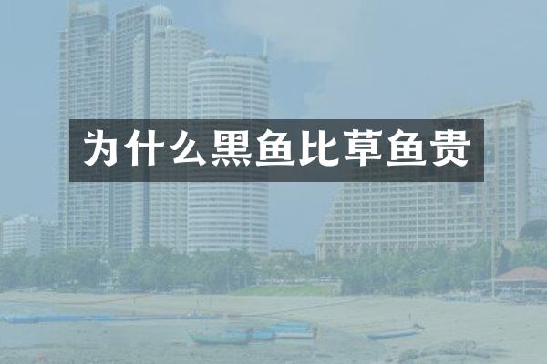 为什么黑鱼比草鱼贵