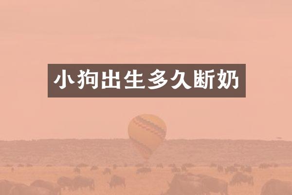 小狗出生多久断奶